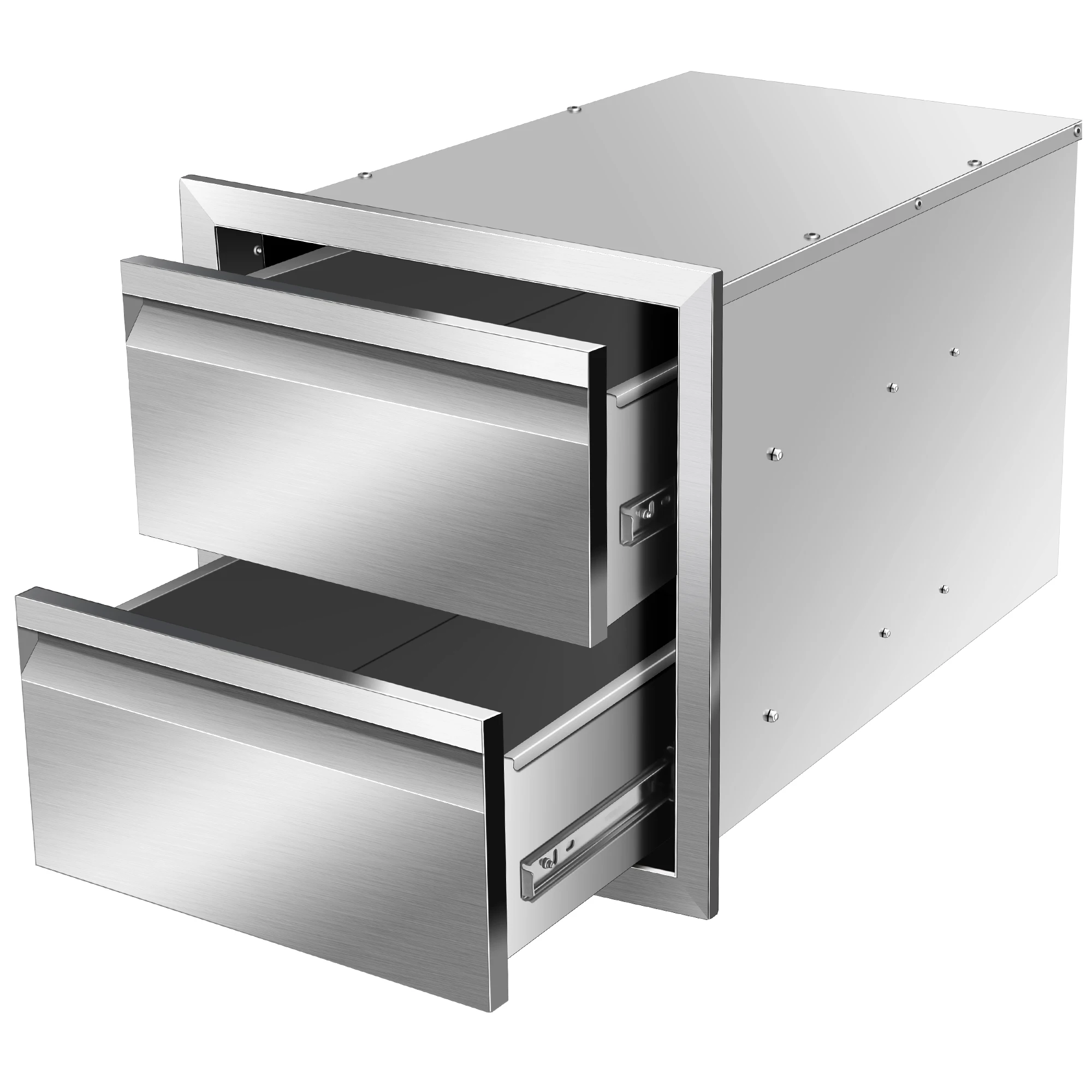 BBQ outdoor kitchen cabinet stainless steel double storage drawer