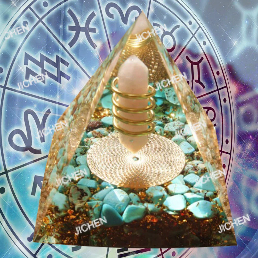 

Neu Natural Crystal Crushed Stone Energy Tower Handmade Gem Pyramid Energy Generator Art Carfts Gifts Ornaments for Yoga Meditat