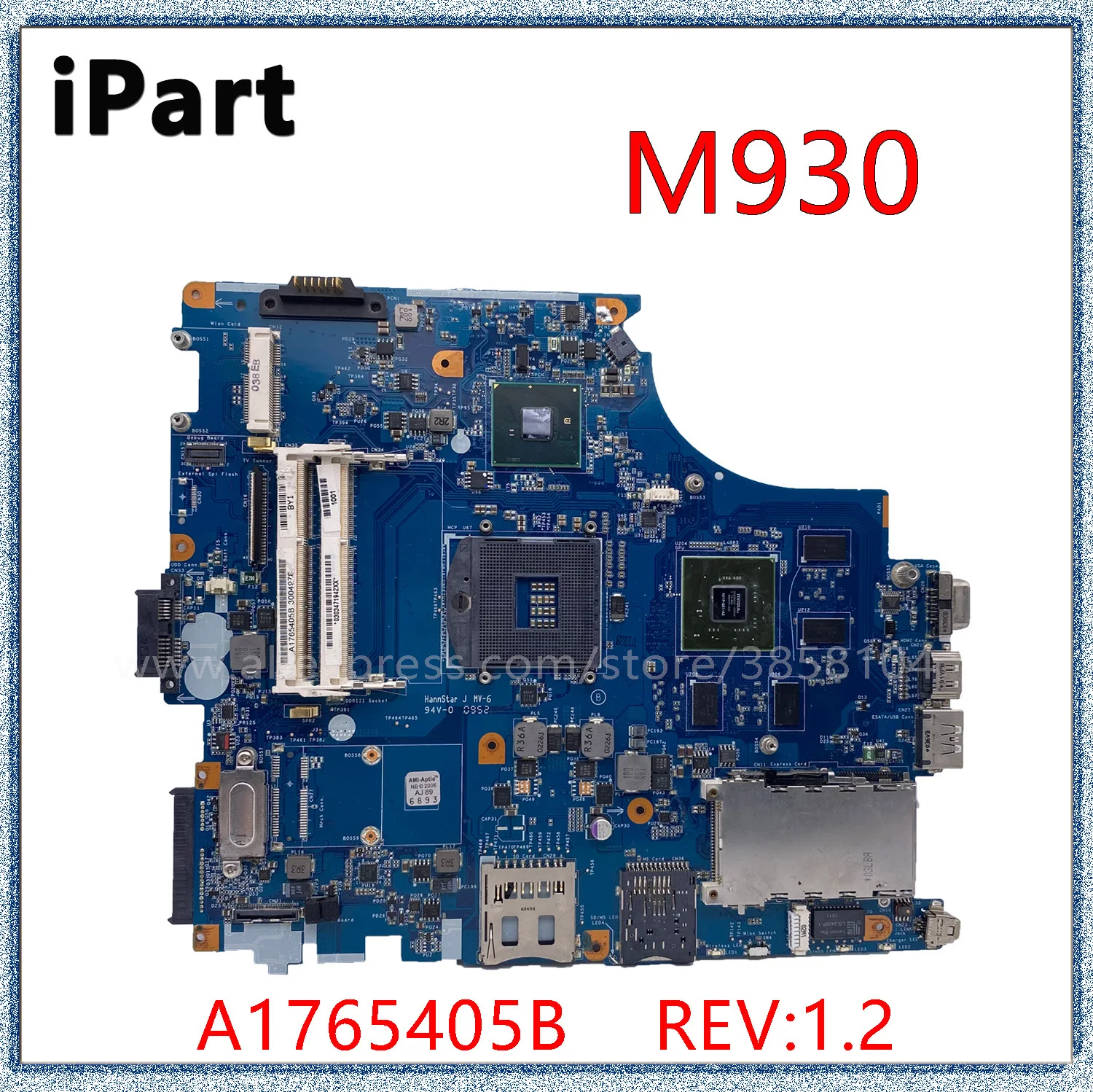 

For Sony VPCF PCG-81114L VPCF1 MBX-215 Laptop Motherboard A1765405A A1765405B M930 1P-009BJ00-8012 REV:1.2 Mainboard