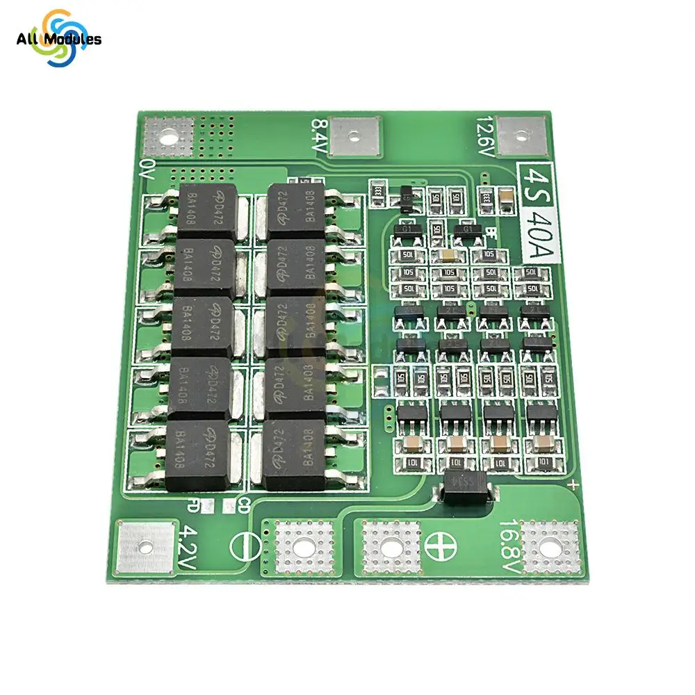 3S/4S 40A 60A ładowarka akumulatorów litowych litowo-jonowa płyta ochronna 18650 BMS dla silnik do wiertarki 11.1V 12.6V/14.8V 16.8V