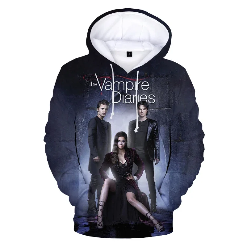 The Vampire Diaries Hoodies Autumn Winter Sweatshirts 3D Printed Graphic Pullovers New Men's Clothing Fashion Oversized Tops