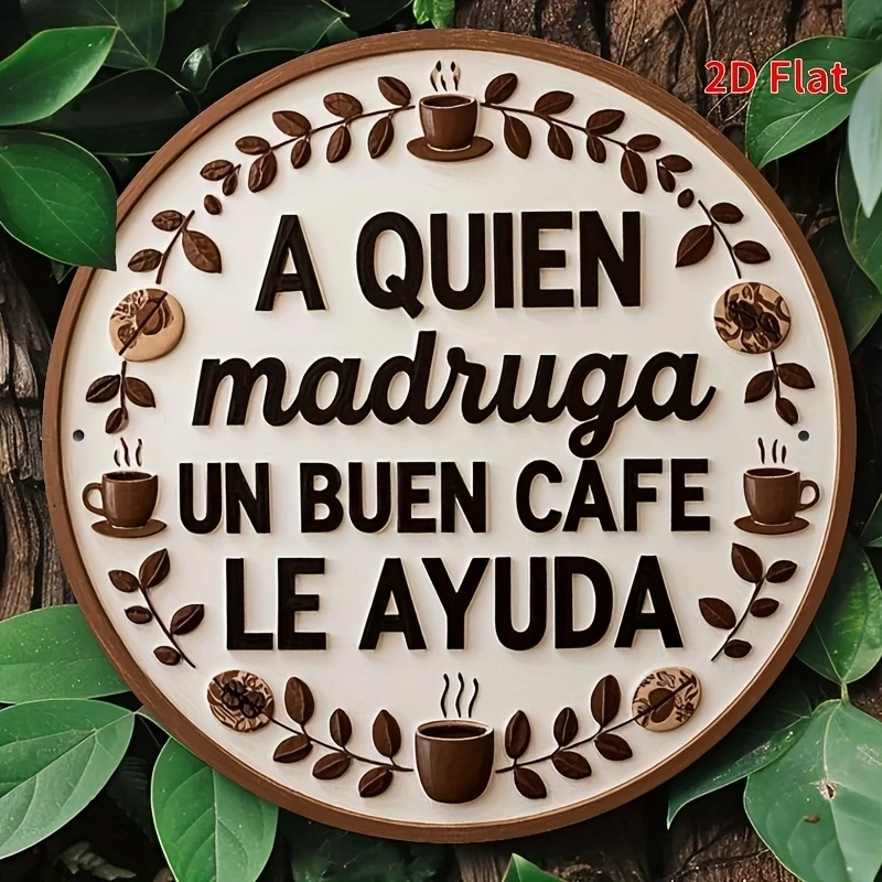 2D Retro Spanish-Style Wooden Circular Disc Wall Decor Home Country Farmhouse Cafe Restaurant Hanging Artifacts Round Ornament