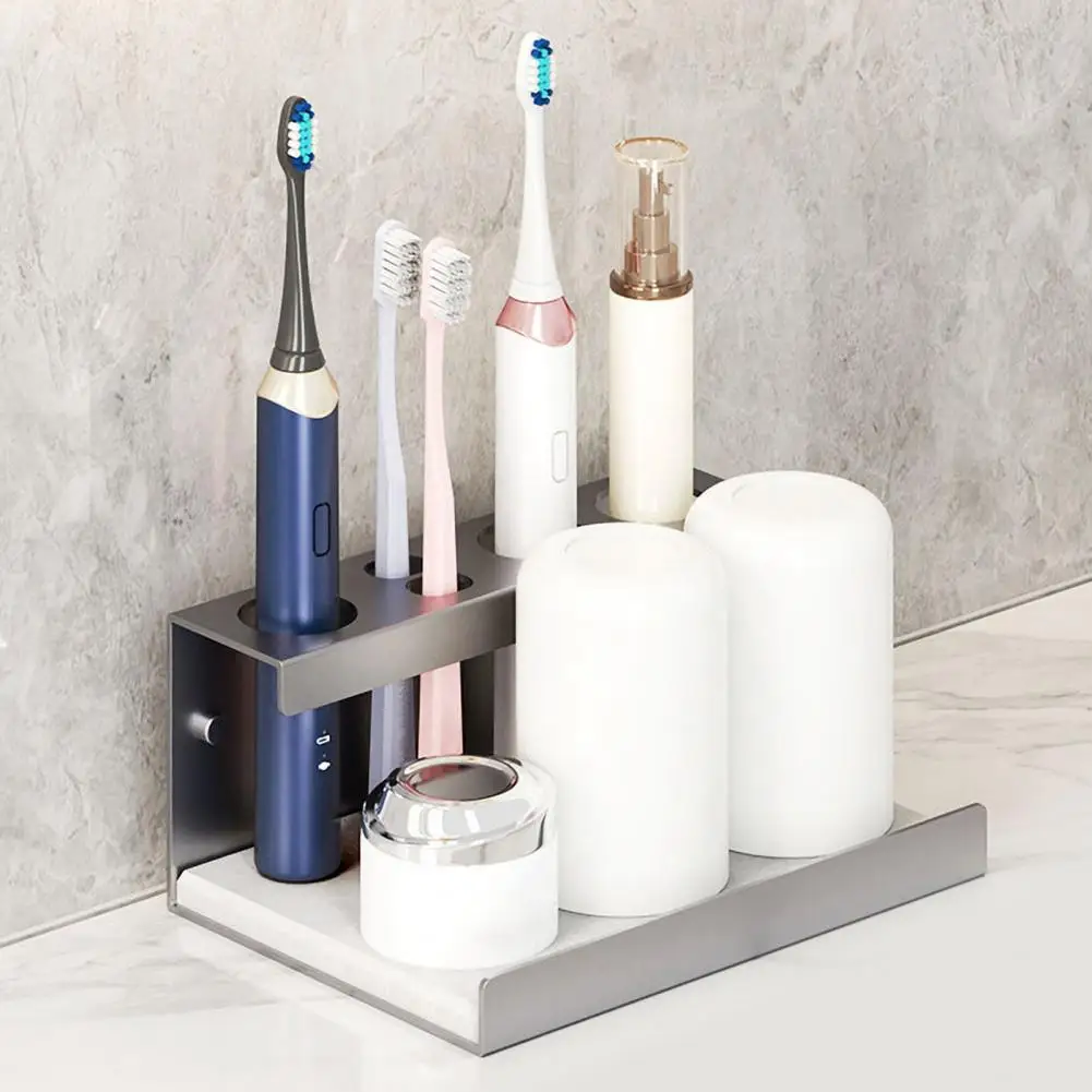 Electric Toothbrush Rack Waterproof Electric Toothbrush Holder with Strong Load-bearing Wall Mounted Bathroom Stand for Adhesive