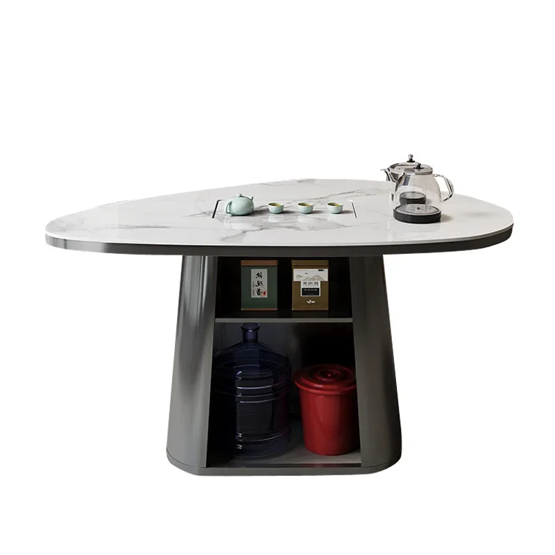 

Light luxury balcony tea table and chair combination, small apartment tea table for home use, integrated rock slab to make tea