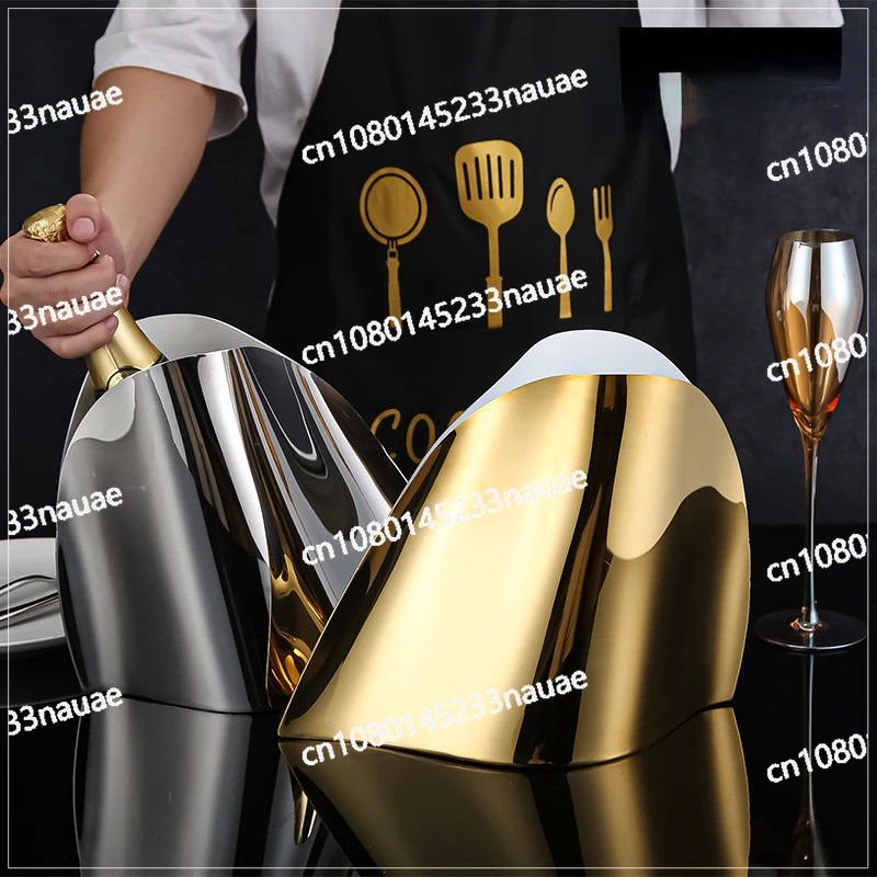 Stainless Steel Ice Bucket Ice Bucket Champagne Bucket Chilled Champagne Beer Bar KTV Equipment