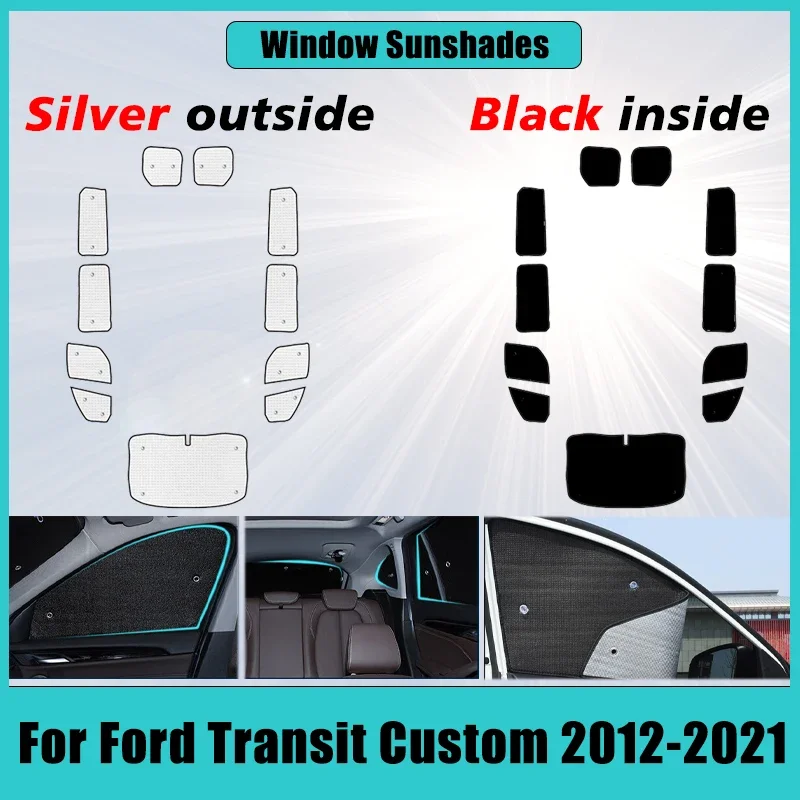 

Full Car Coverage Sunshade For Ford Transit Custom 2012-2021 2013 2014 Auto Side Sunscreen Window Sunshades Cover Accessories