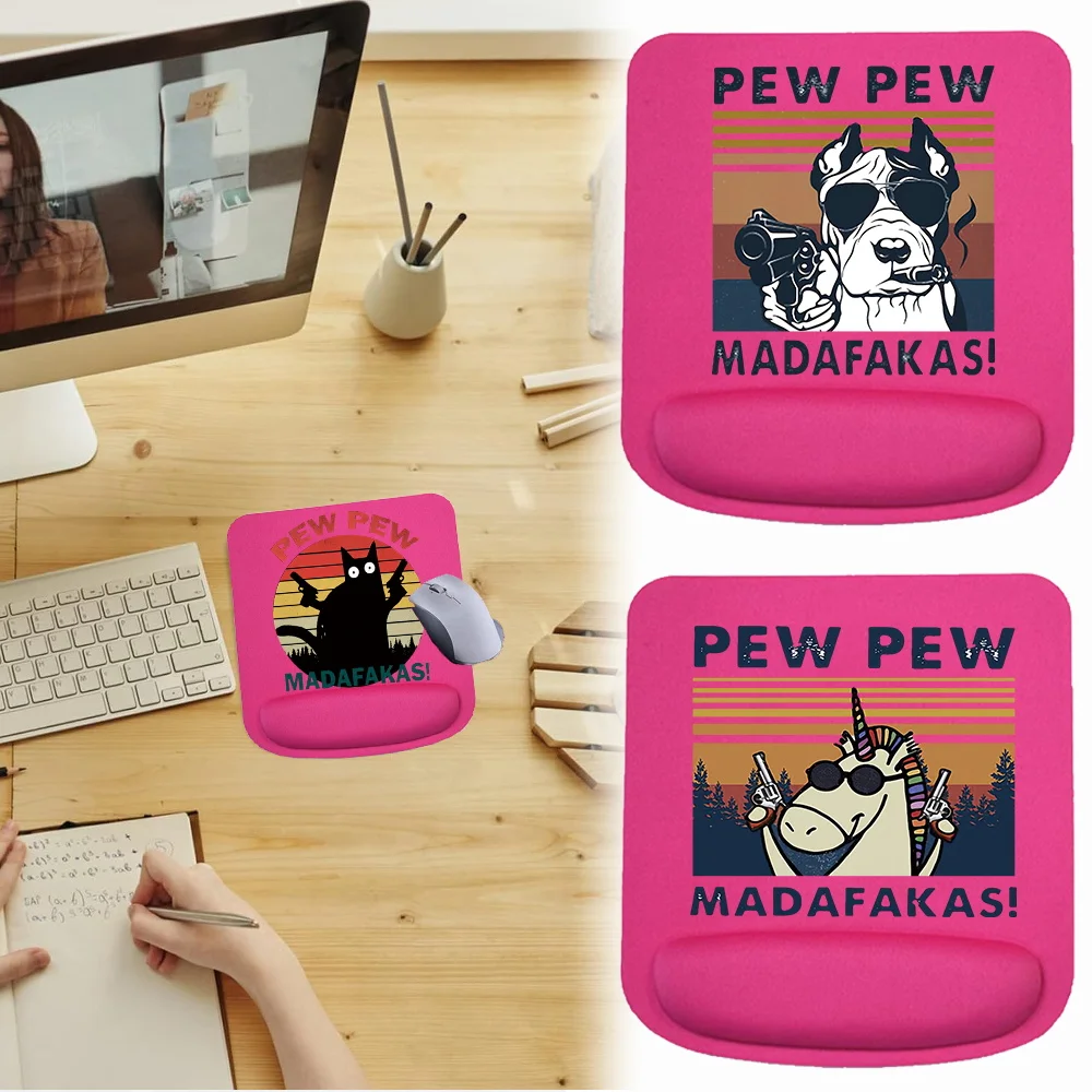 Нескользящий коврик для мыши, мягкий коврик для мыши, удобная поддержка запястья, обучающий и офисный коврик для запястья, офисные аксессуары, печать Pew