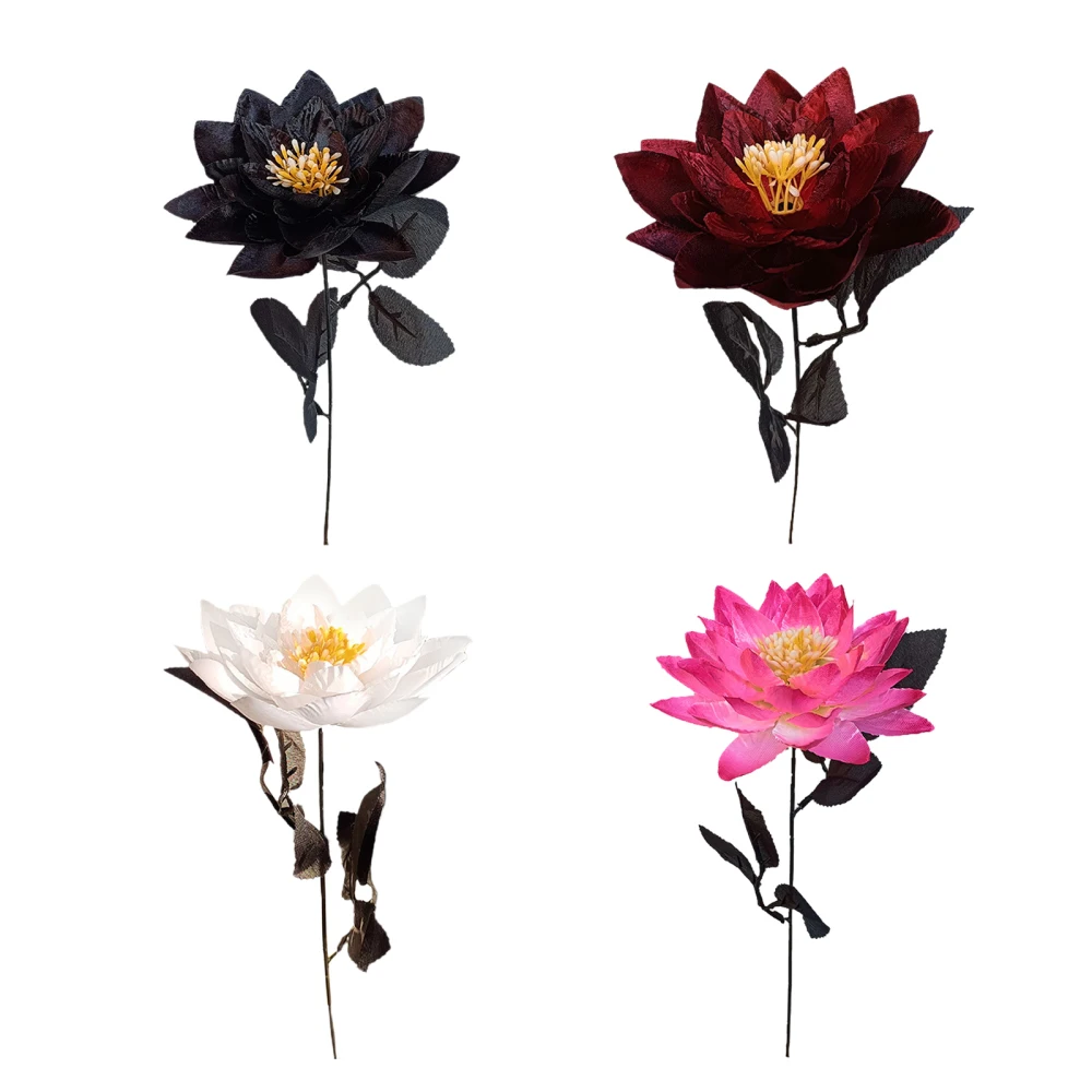 1PC Black Fake Flowers Foral Arrangements Wedding Decor Plastic DIY Bouquet Iron Wire Table Centerpieces Christmas Decorations