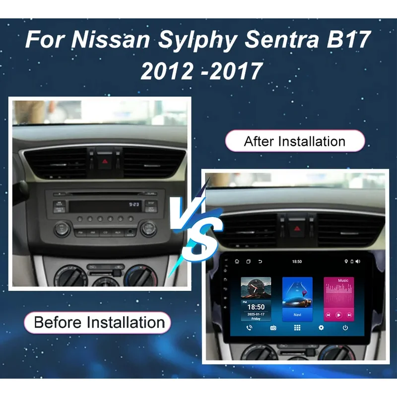 Android Carplay Car For Nissan Sylphy Sentra B17 2012 -2017 Auto Radio Multimedia Player GPS Navigation 4G Carplay NO 2DIN DVD