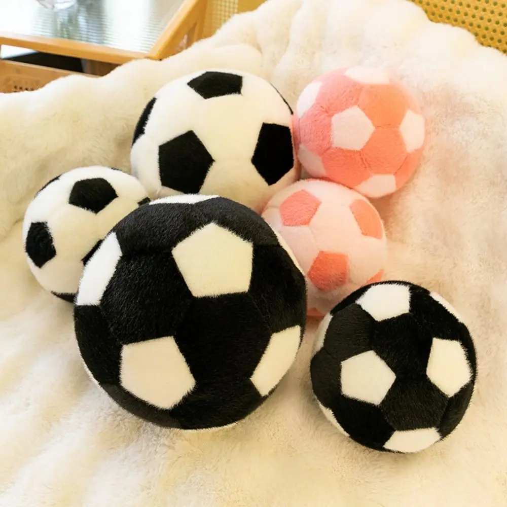 Decoración de la habitación, pelota de fútbol con forma de pelota, almohada rellena, divertido juguete de peluche de fútbol, 18/25cm, regalos de cumpleaños suaves para amigos