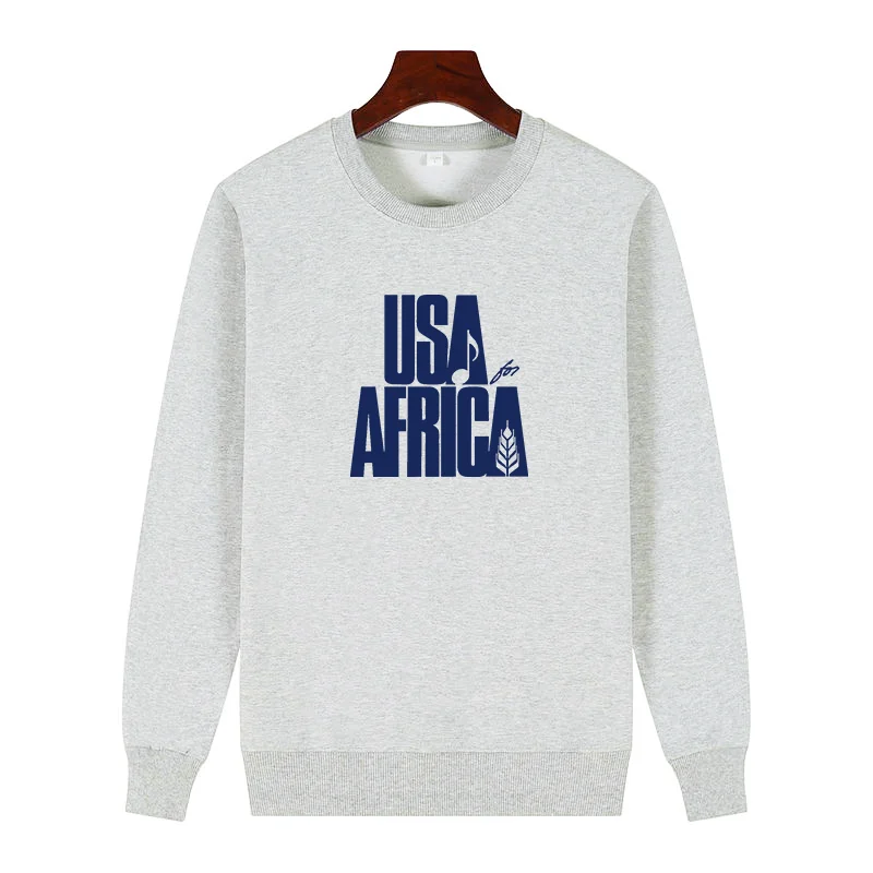 We Are the World Anniversary USA for Africa United Artists graphic sweatshirts fleece thick sweater hoodie Men's sportswear