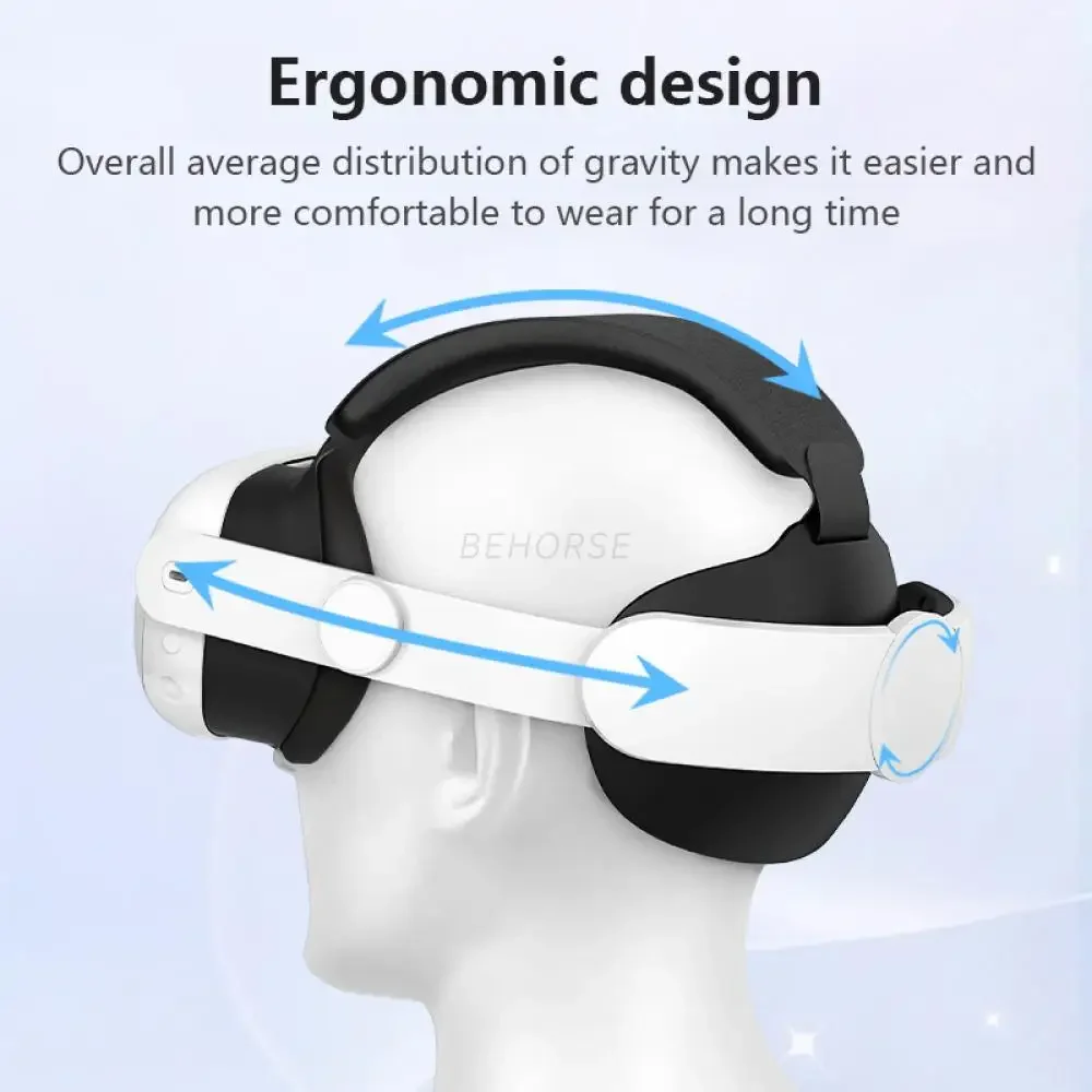 حزام رأس VR قابل للاستبدال لـ Meta Quest 3S/Quest 3 حزام رأس قابل للتعديل سماعة رأس مريحة لملحقات Quest 3S VR