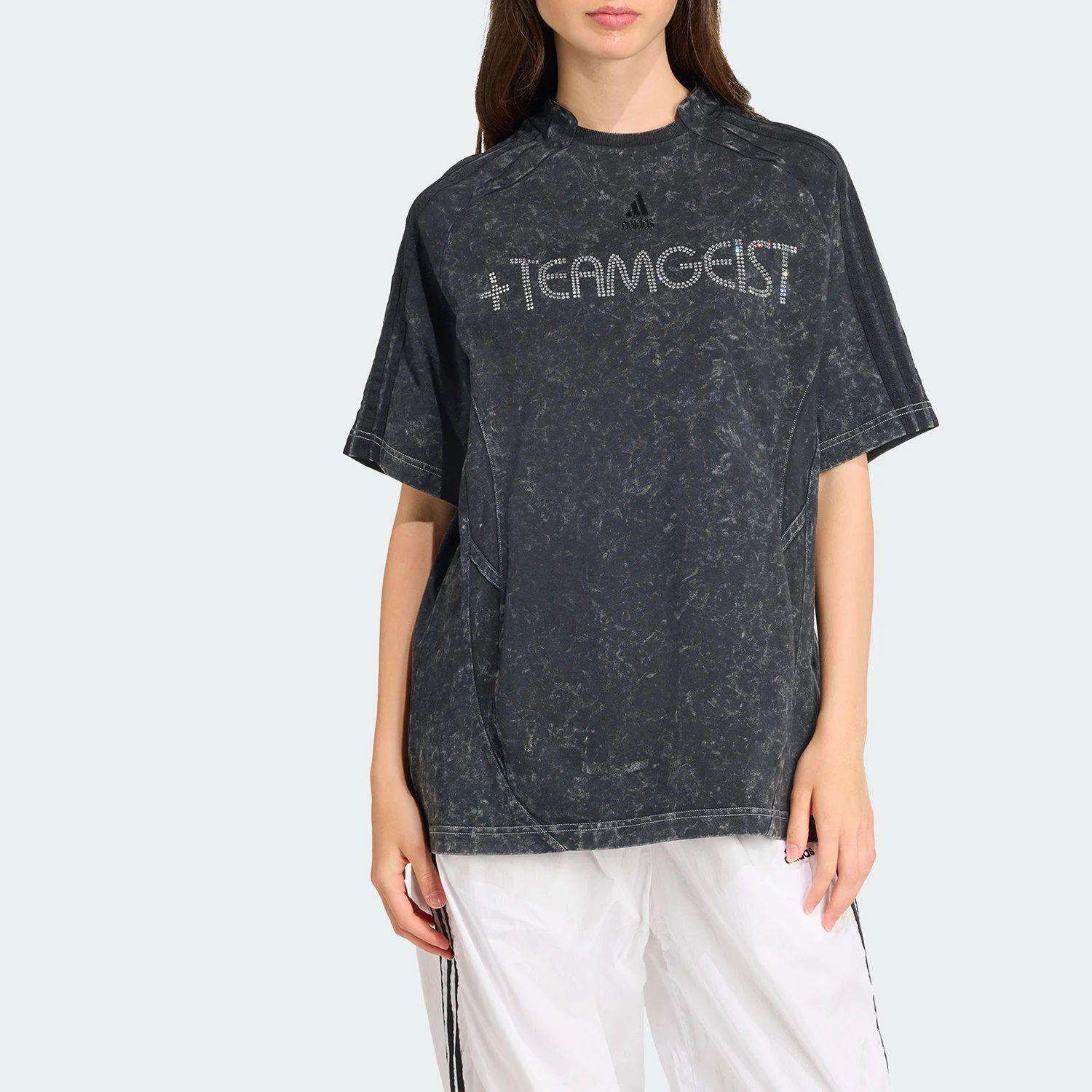 Adidas Authentic 2025 Summer Women's Soccer Sport Washed Short Sleeve KF3113