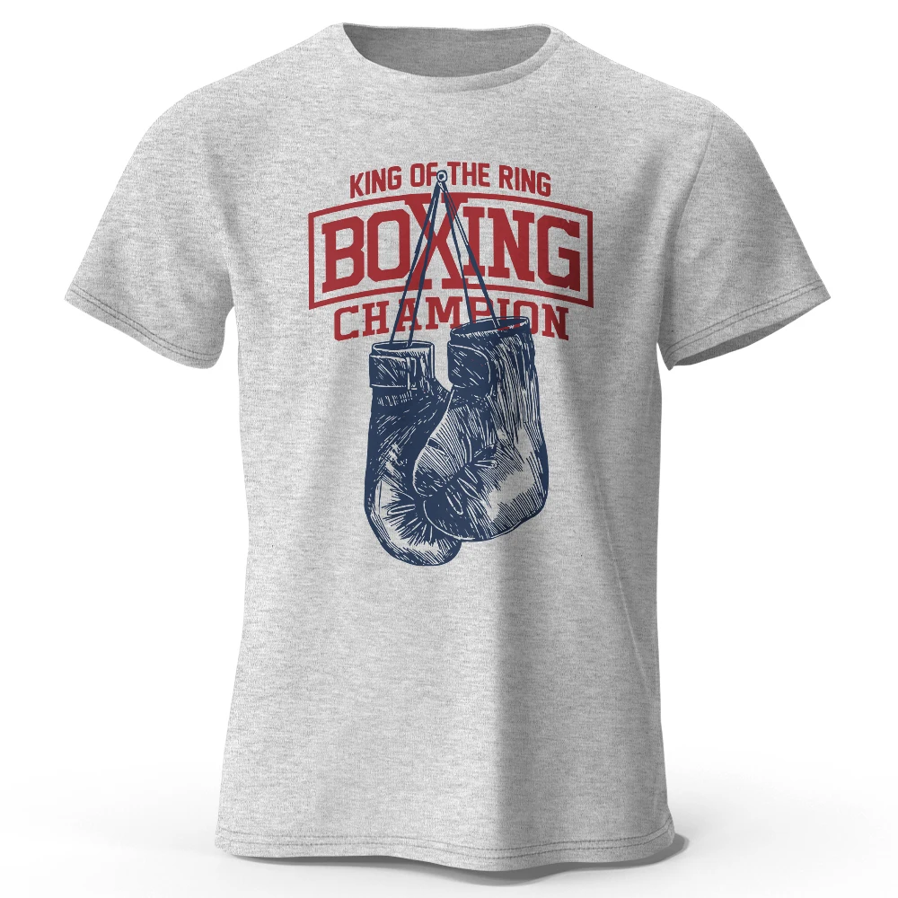 S-5XL King Of The Ring Boxing Champion Printed T Shirt For Men Women Vintage GYM Apparel Tops Tees