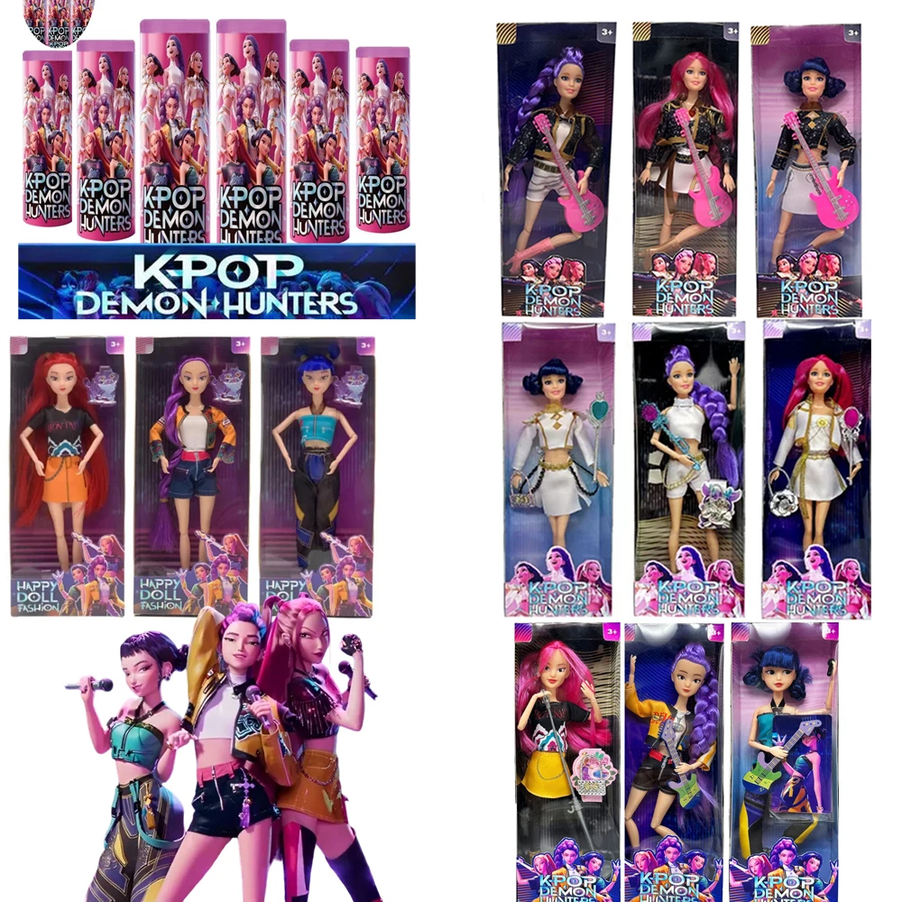 

Красочный свет Kpop Demon Hunter, набор 5-стильных фигурок Tiger Rumi Mira Zoey Sussy для рождественского подарка с фанатом