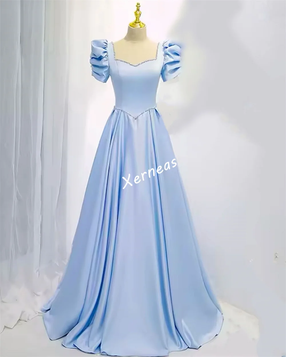 Customized Pleat High Quality Dress Woman Elegant Birthday Party Wedding Bespoke Occasion A-line Long Dresses Glitter Formal
