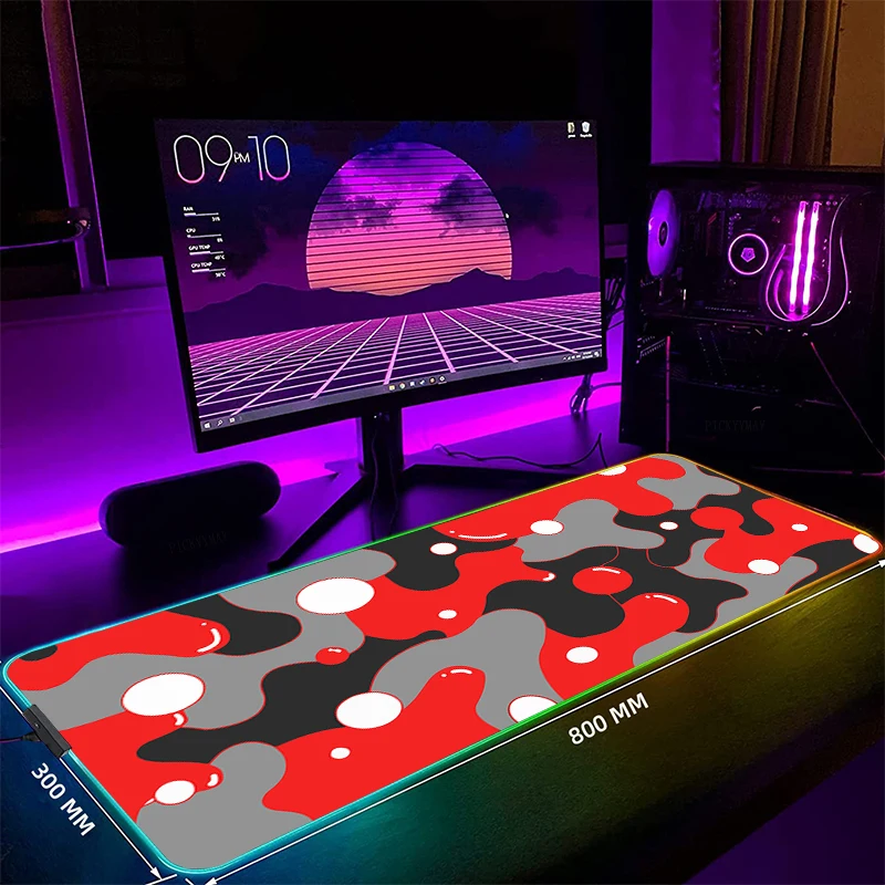 

Liquid Backlight Gaming Mousepad Desk Rug RGB Gamer Mousepads Mouse Pad LED Non-Slip Rubber Mouse Mats Keyboard Mat