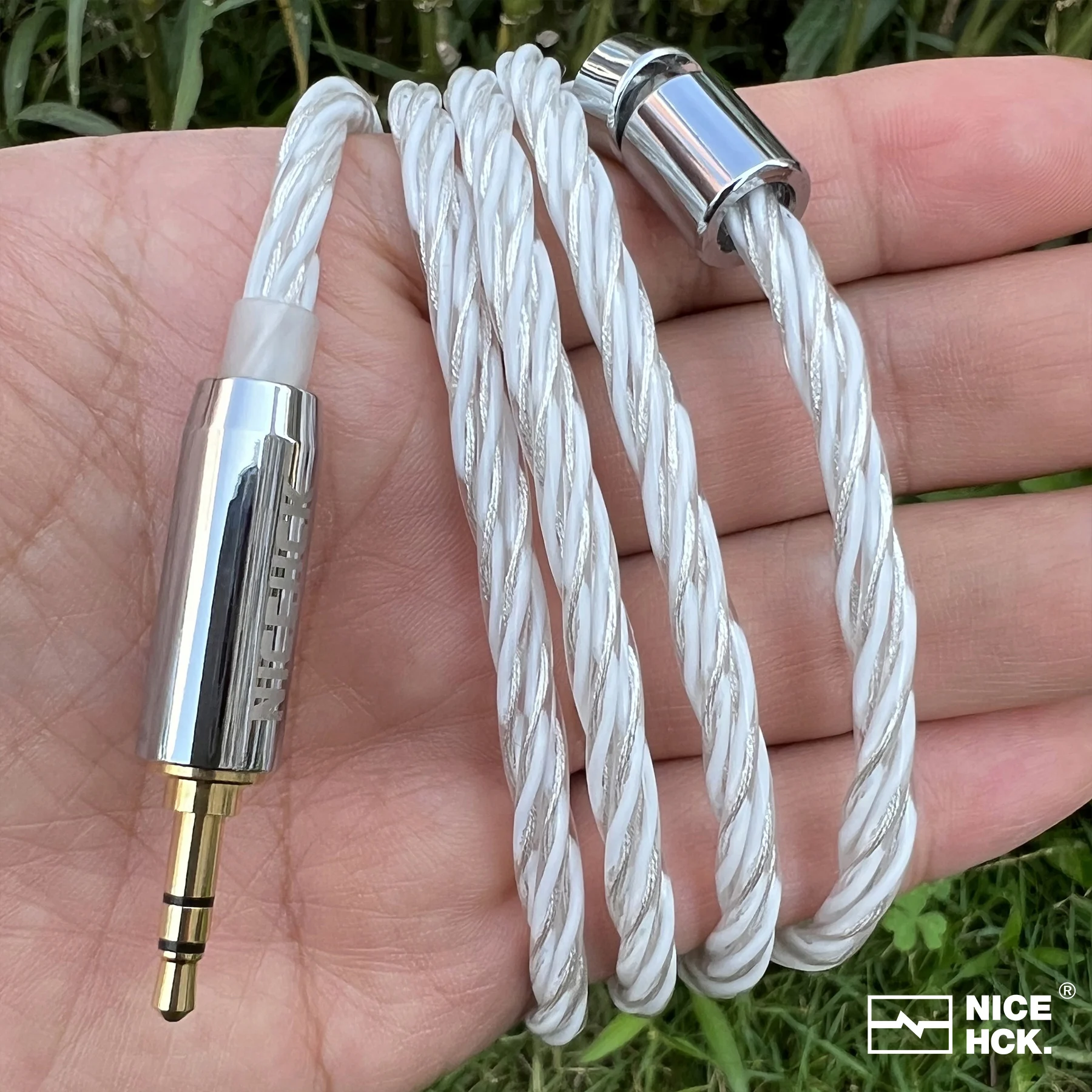 Nicehck deepsnow fone de ouvido atualização cabo iem 4 fios banhado a prata fio de alta fidelidade de cobre alemão mmcx/2pin/qdc para conch nova f1 pro