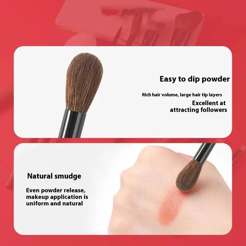 Pincéis de maquiagem de madeira natural, blush, iluminador em pó, pincel de maquiagem, corretivo de olhos, precisão, ferramenta cosmética profissional