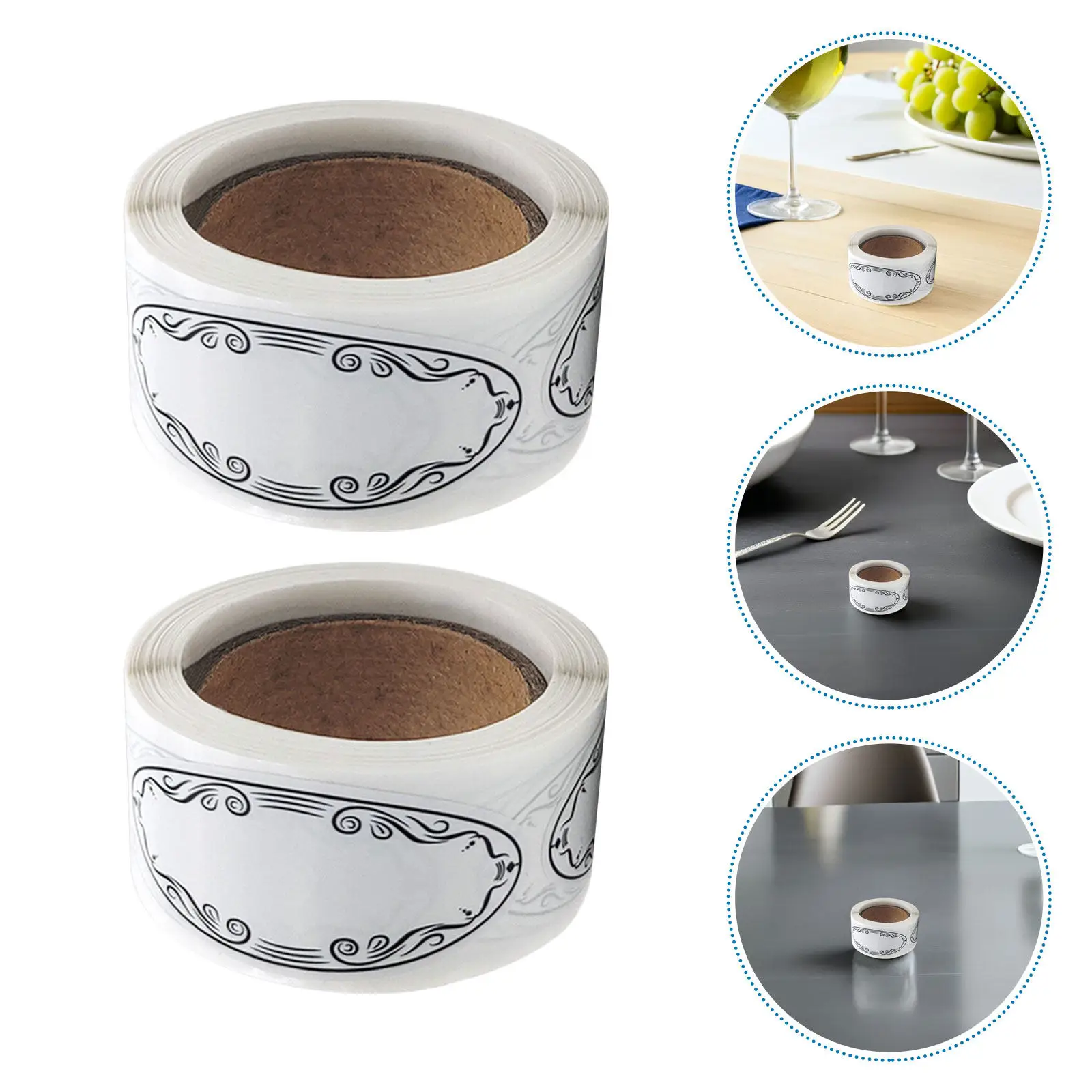 600Pcs Removable Food Label Stickers Self Adhesive Canning Jar Lid Labels Write on Elegant for Pantry Organization