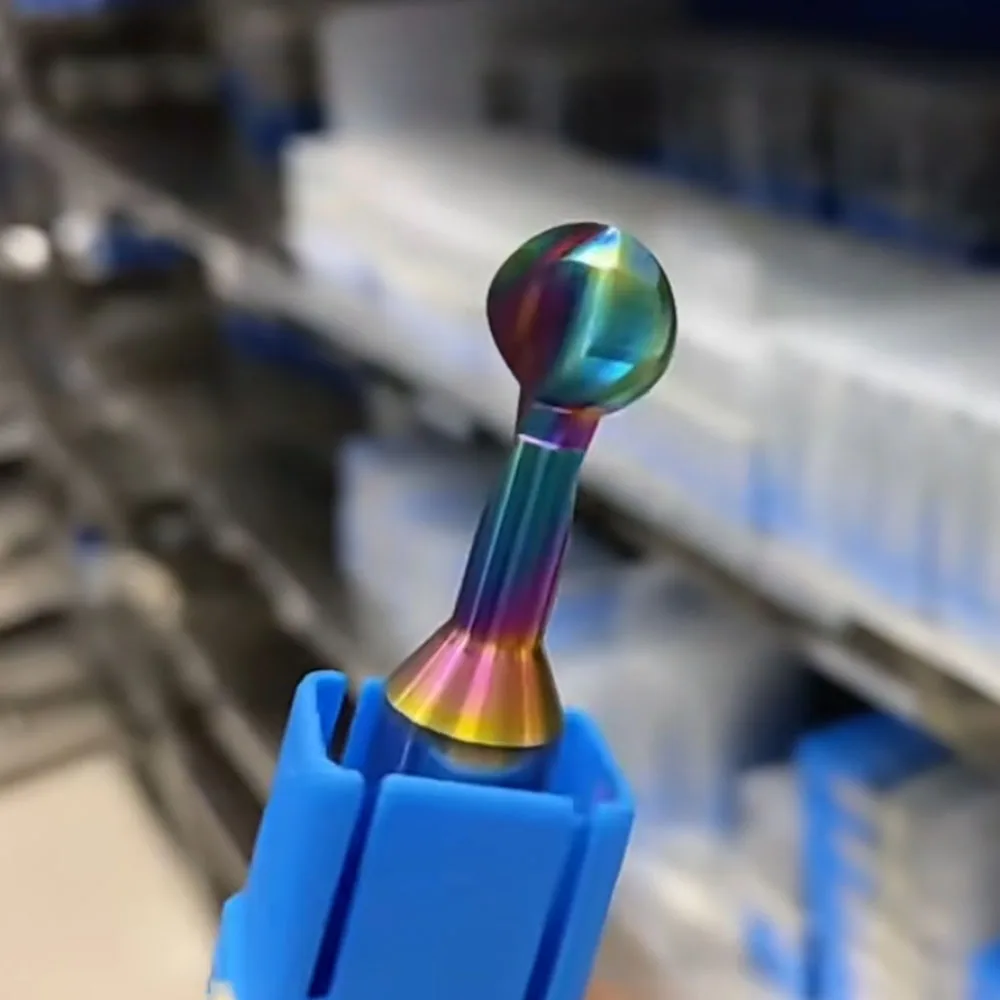 

HRC65 Ball T Shape Cutter Tungsten Steel Lollipop Milling Cutter R0.75-R10 Solid Carbide CNC Milling Cutter 3D Colorful aluminum