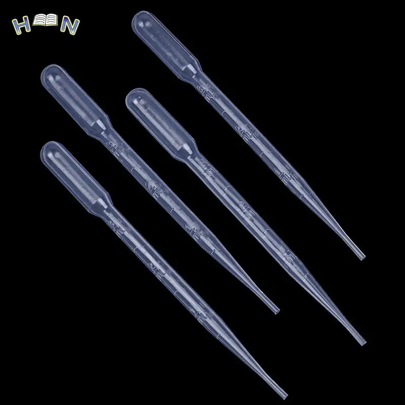 4pcs 3ML Laboratory Tools Pipettes Plastic Disposable Graduated Pasteur Pipette Dropper Polyethylene Makeup Tools