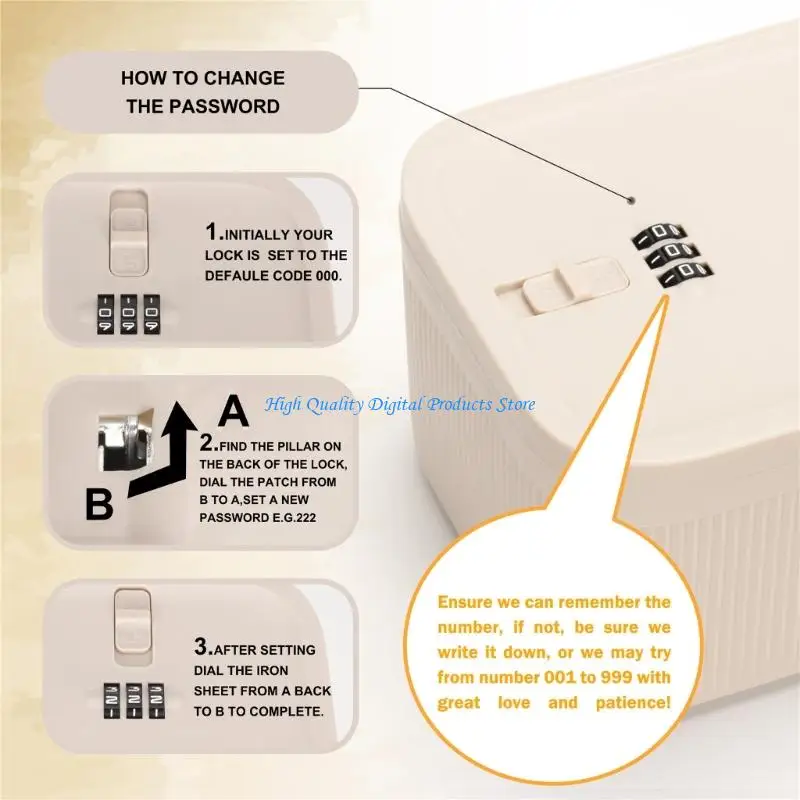 U2JE Sealed Anti Theft Organiser Box With Combination Lock For Confidential Documents