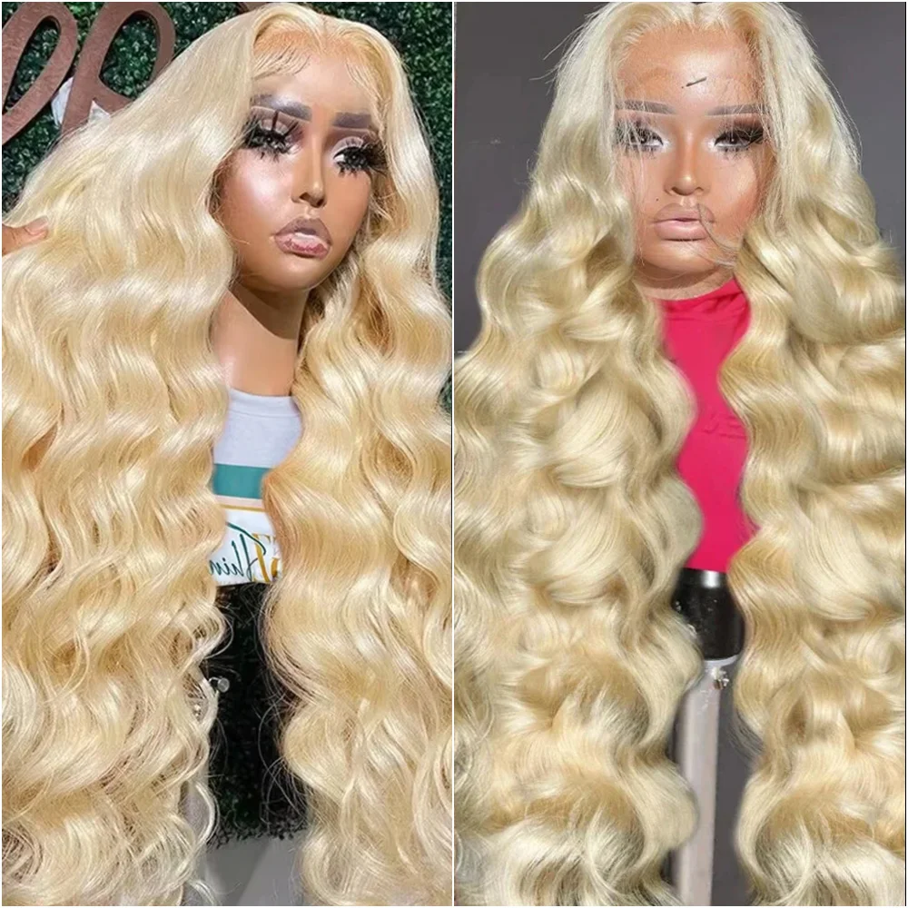 

613 Body Wave 13x6 HD Lace Frontal Human Hair Wig Blonde Honey Colored Preplucked 200 Density 13x4 Hd Lace Frontal Wig for women
