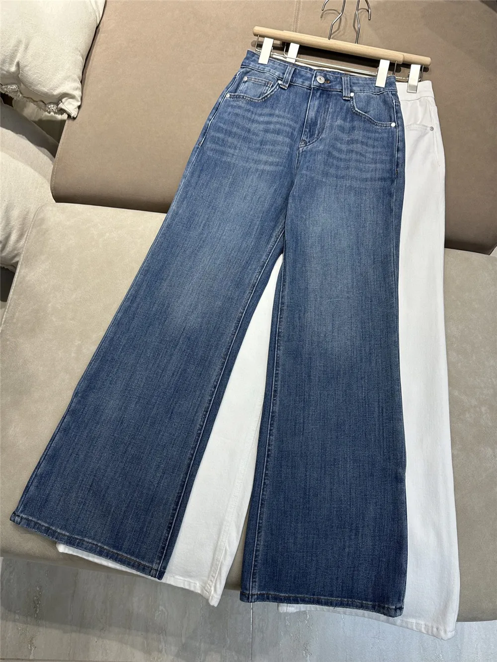 2026 New Collection Women's Cotton High-Waisted Stretch Wide-Leg Bootcut Jeans
