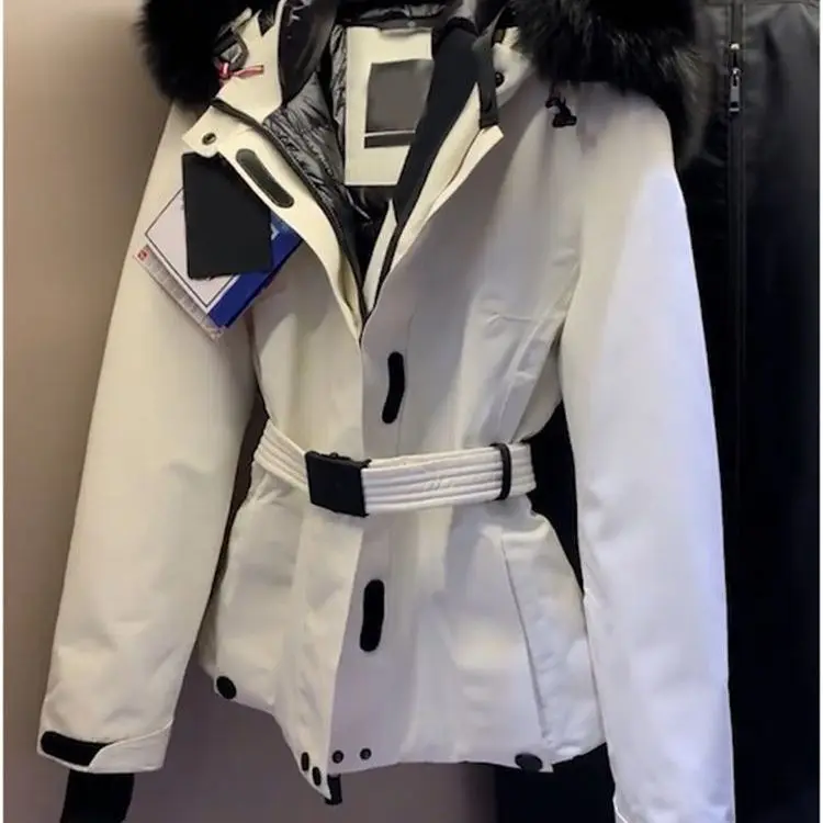 

Утепленная женская зимняя куртка с меховым капюшоном, пуховик для активного отдыха и катания на лыжах, новая модель 2026 года, теплая, средней длины