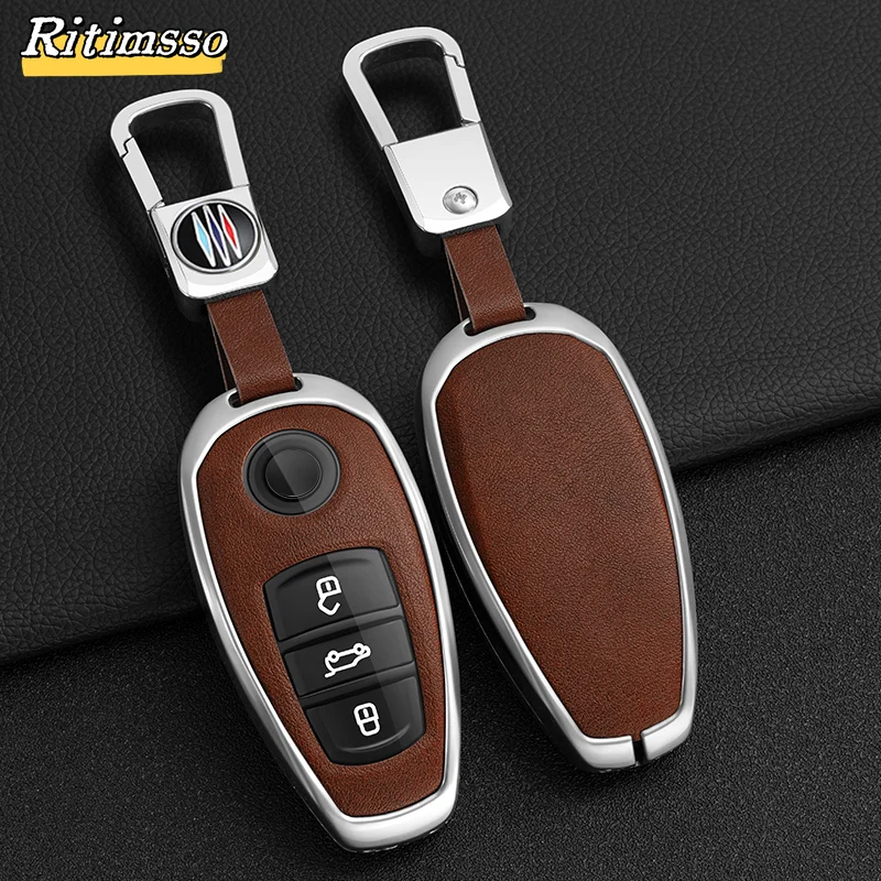 Alloy Shell Fob Holder Keychain For VW Volkswagen Touareg 2017 2018 2019 2020 2021 Car Key Cover Case Protector Accessories