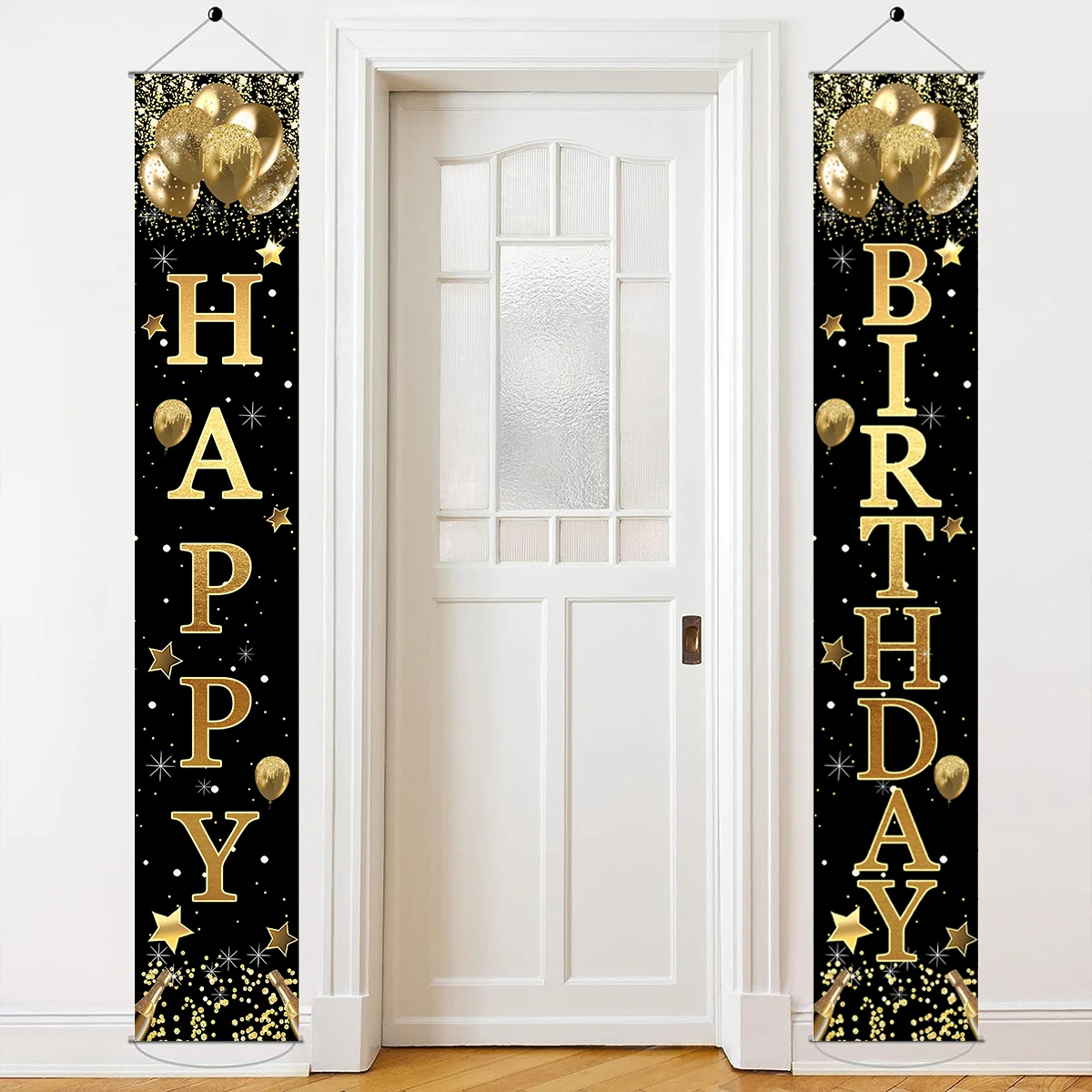 Rose Gold Happy Birthday Door Banner Birthday Hanging Banner Decor Birthday Party Decor Kids Adults Girl Party Supplies Favors