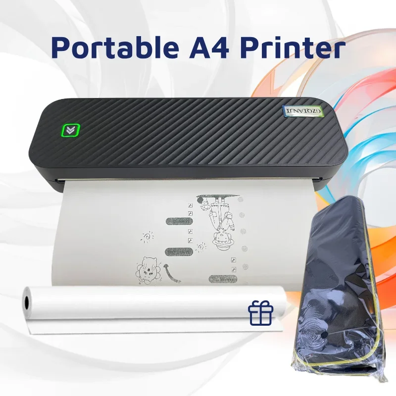 

A4 Printer Portable Thermal Printer Bluetooth PDF Excel Word Document Roll Paper Printing Machine Bluetooth for Office Work