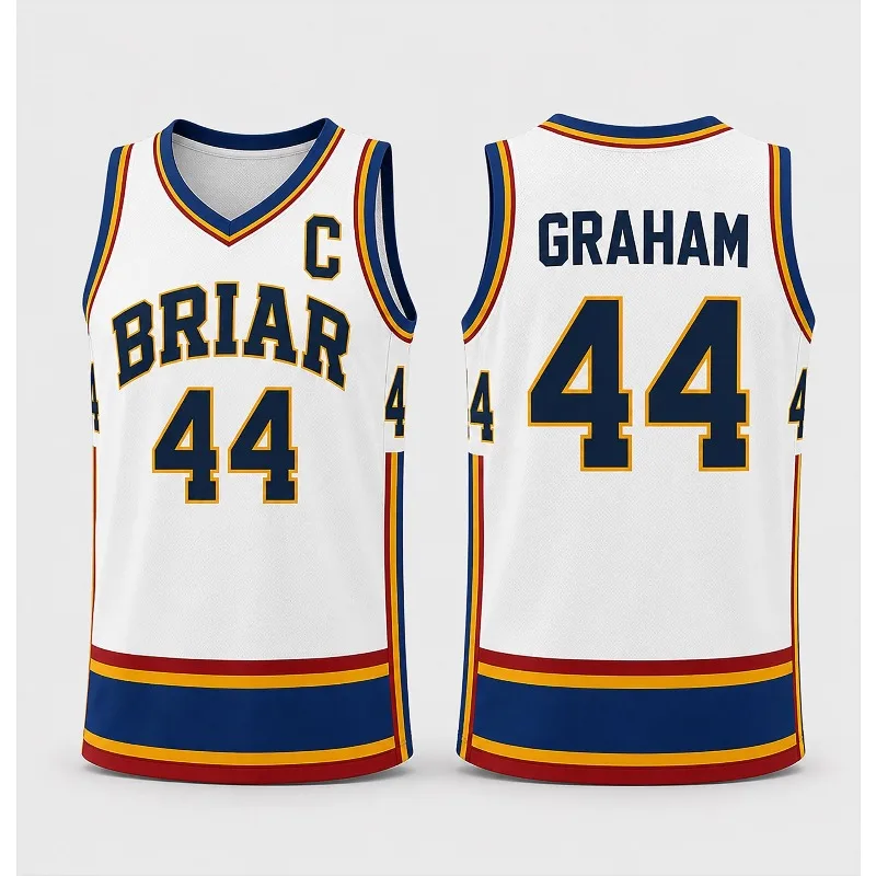Briar University Hawks Basketball Jersey Women 44 Graham #44 Tank Top Sleeveless Shirt Casual Streetwear Unisex Sports Fans Top