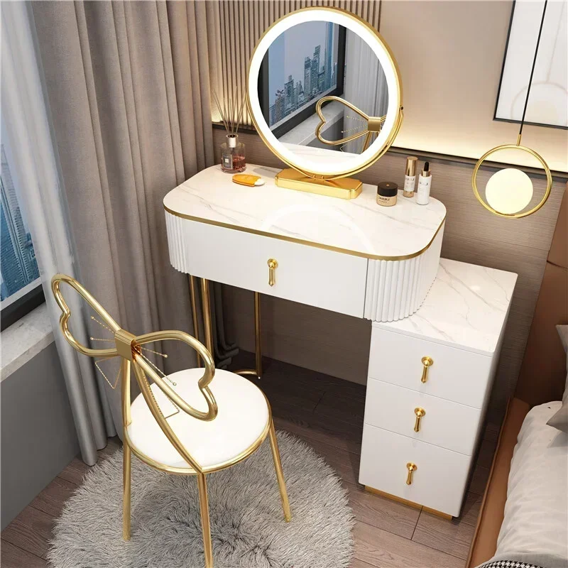 Drawer Chair Dressing Table Makeup Led Drawer Cosmetic Dressing Table Paint Bedroom Cabinets Toiletrie Tocador Maquillaje Tables