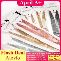 10 pezzi in acciaio inossidabile fai da te catena tute PVD placcato oro O forma Rolo Link collana lunga cubana per le donne ciondolo gioielli all'ingrosso