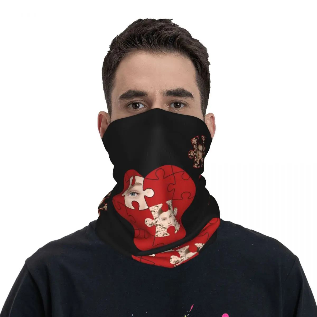 Benutzerdefiniertes Puzzle-Design, individuelles Gesicht, Foto, Halstuch, Damen und Herren, winddicht, Winter, besondere Geschenke, Bandana-Schal zum Radfahren