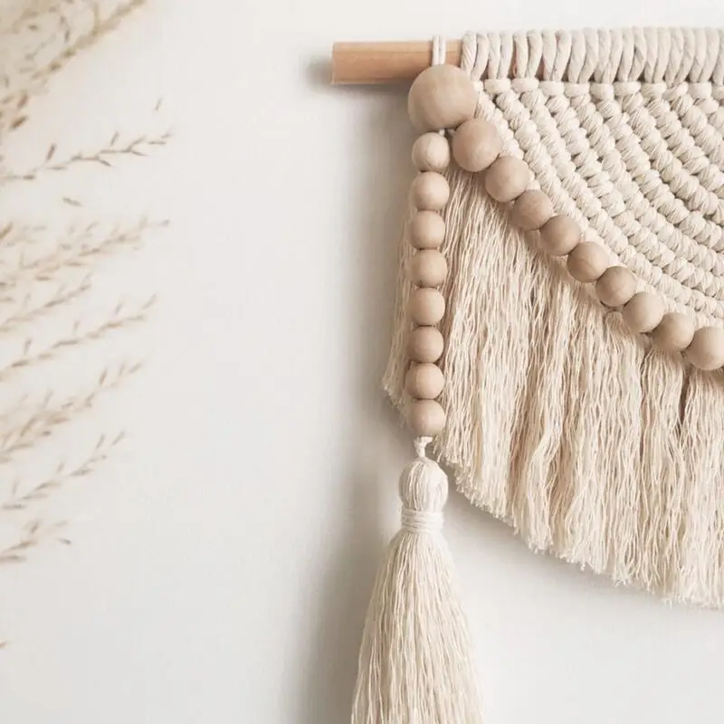 Chic Macrame appeso a parete stile bohémien cotone tessitura a mano arazzo per soggiorno camera da letto decorazione della parete casa decorazioni