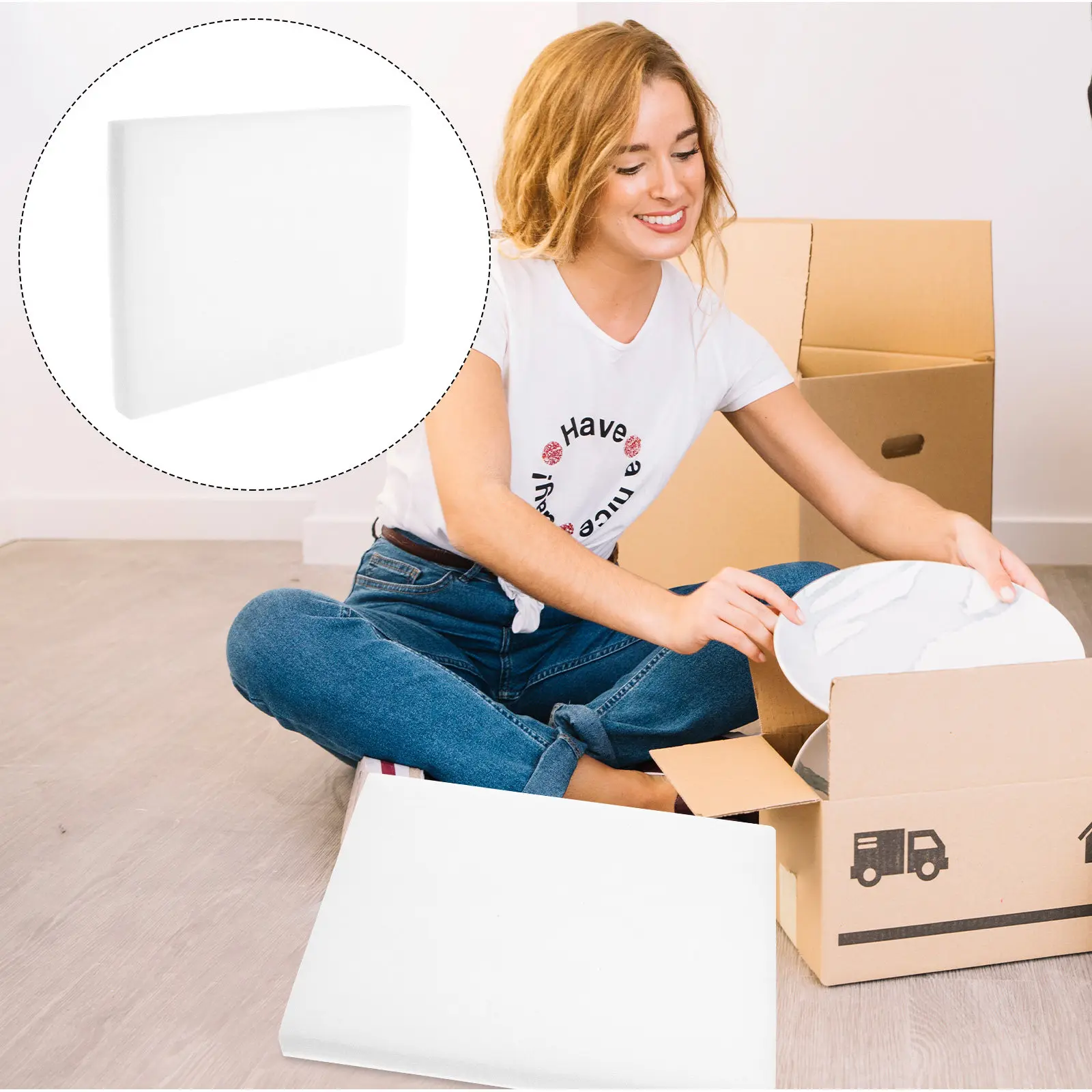 Epe Pearl Cotton Grid Tool Box Foam Board Liner White 33x25x3cm Soft Cushioning Organizer Packing Foam Sheets for DIY Crafts