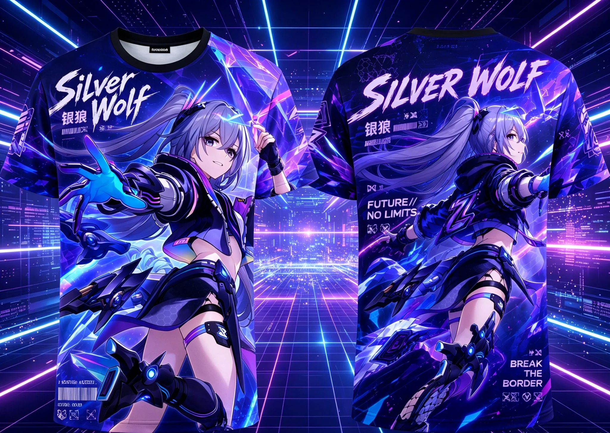 Silver Wolf Honkai Star Rail T-shirt Men Women 3D Full Print Anime Game Short Sleeve Casual Streetwear Top