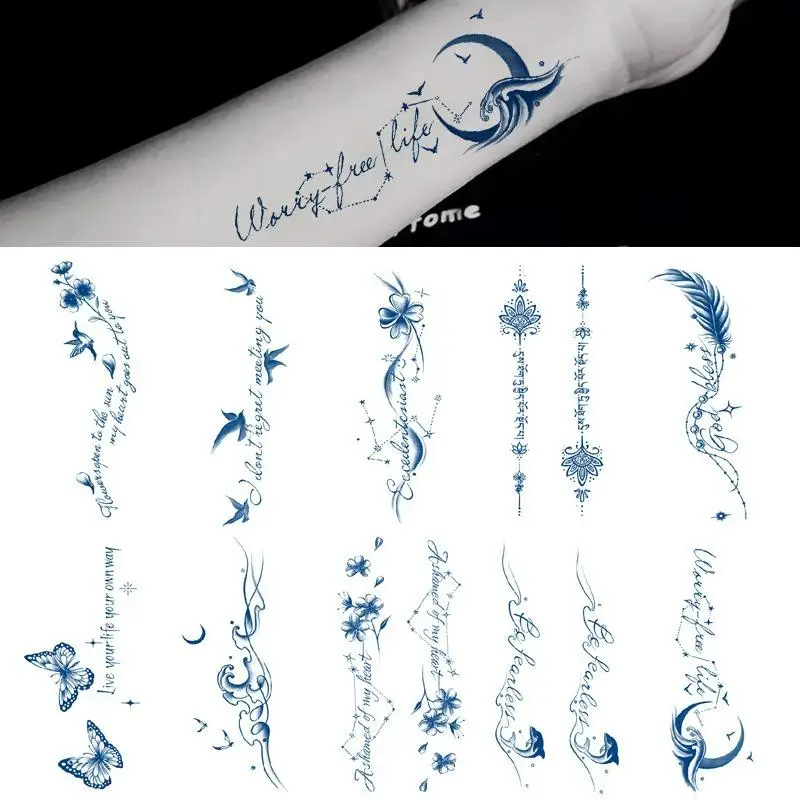 

English Tattoo Stickers Waterproof Lasts to 15 Days Temporary Tattoos for Men Women Fake Tattoo Magic tattoo 타투스티커 тату