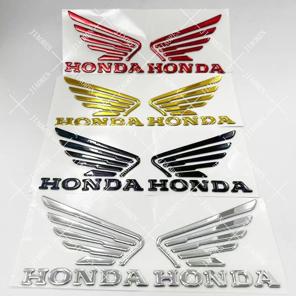 

3D наклейка на крыло Honda, наклейки на бак, серебристый, черный, золотой, красный логотип, комплект