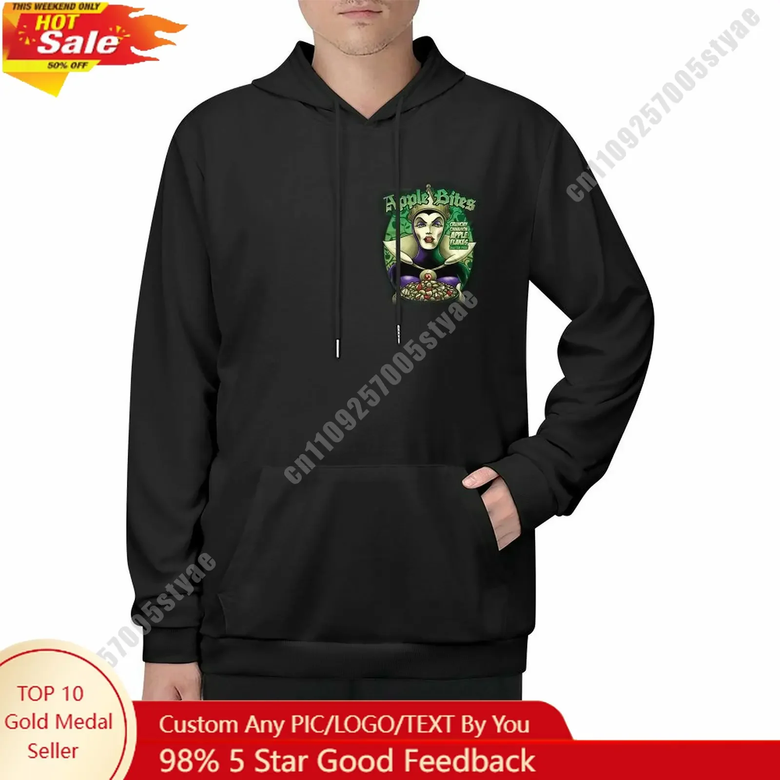 

The Evil Queen Hoodie Custom Designed Disney Cartoon Your Photo Logo Double Sided Printing Adult Size Windproof Cold Resistant