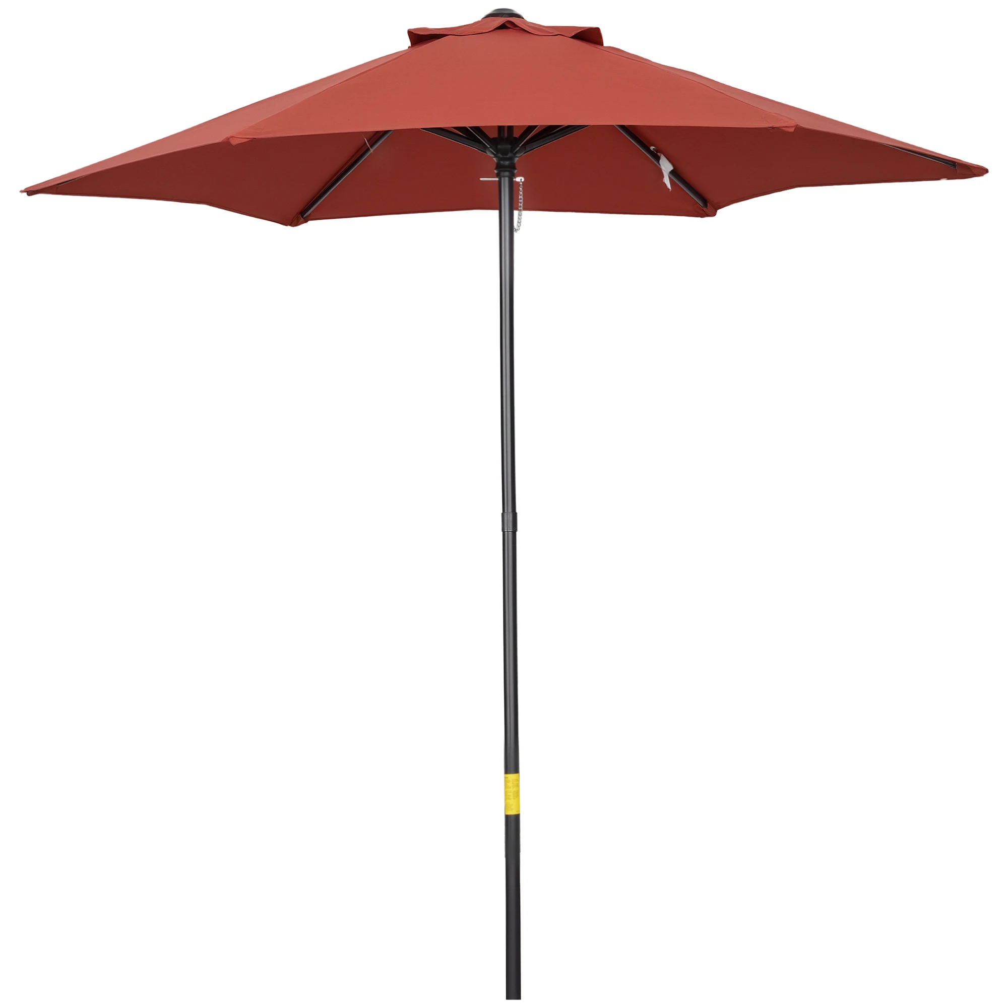 Outsunny Sombrilla Jardín Ø2x2 m Parasol de Aluminio con Poste Desmontable