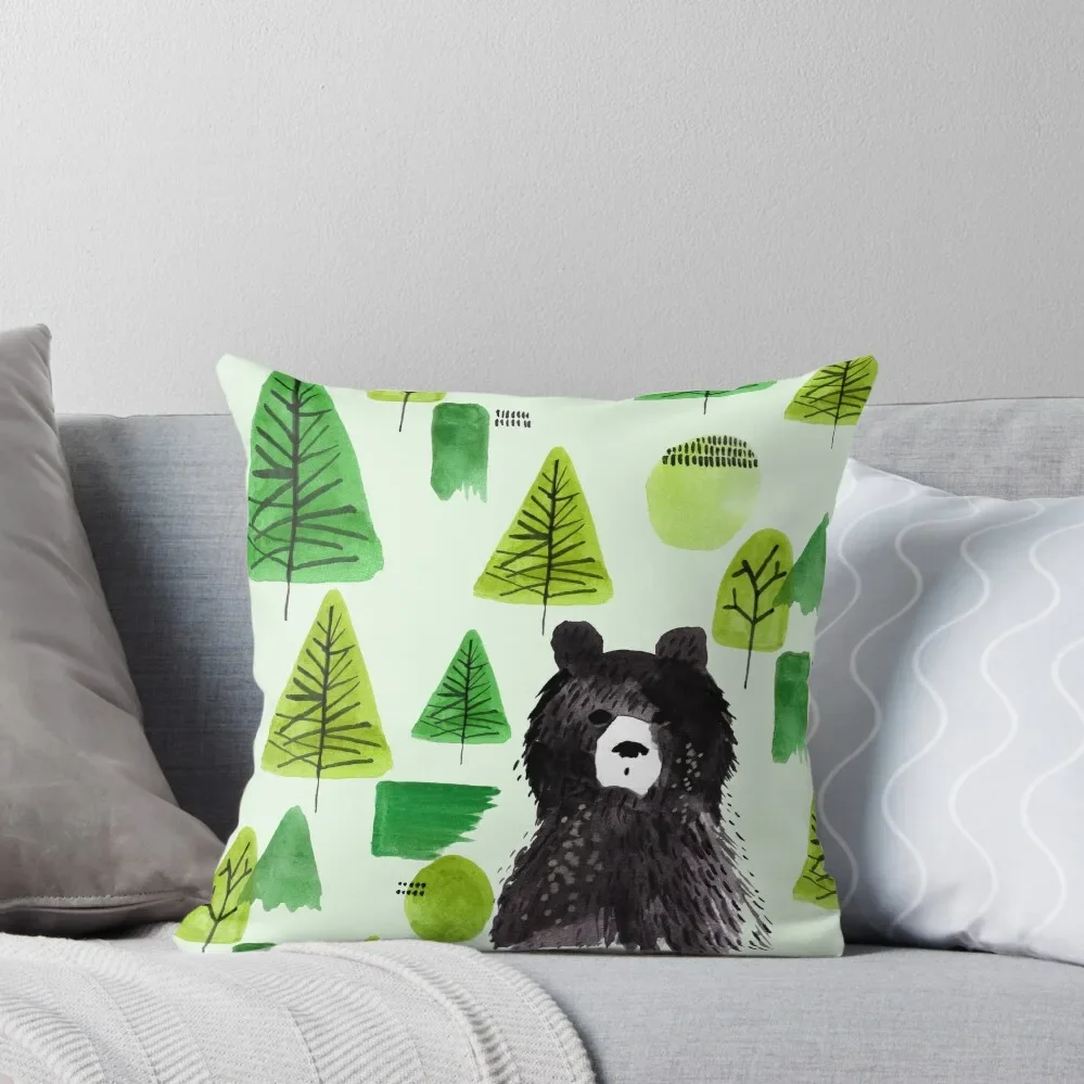 Bernard the Bear Green Throw Pillow Throw Pillow Covers Covers For Sofas pillow