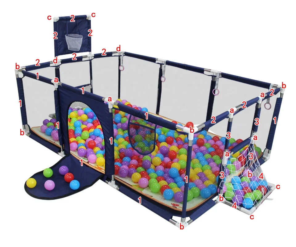 Baby Playpen Safety Barrier Children's Playpens Kids Fence Dry Balls Pool For Newborn Playground with Basketball Football