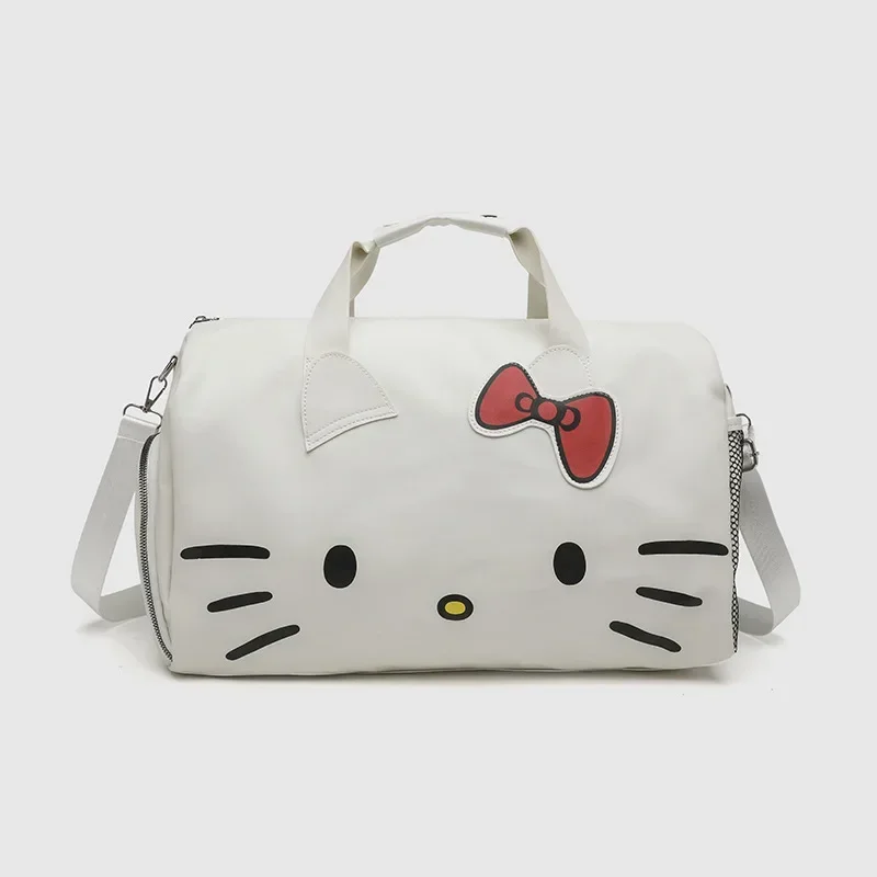 

Hello Kitty Cylinder Travel Bag, Weekender Bag, Large Capacity Crossbody Gym Travel Shoulder Bag with Separate Shoe Compartment