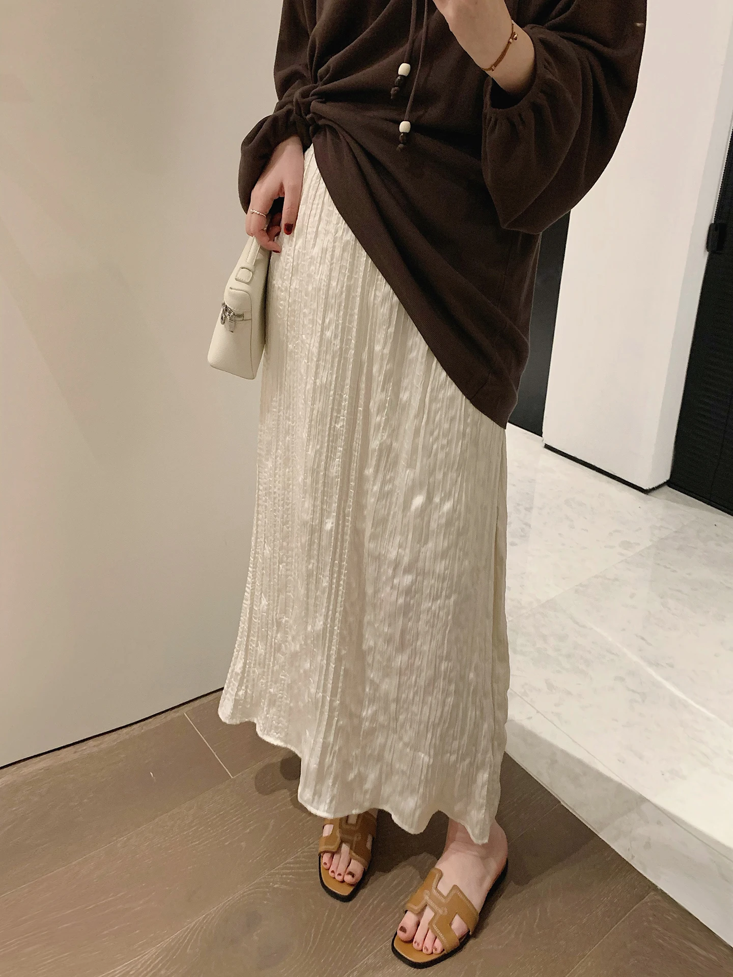 

Юбка Misslady Sli Slimming: женская эластичная шифоновая юбка миди с высокой талией, мягкая, комфортная, винтажная