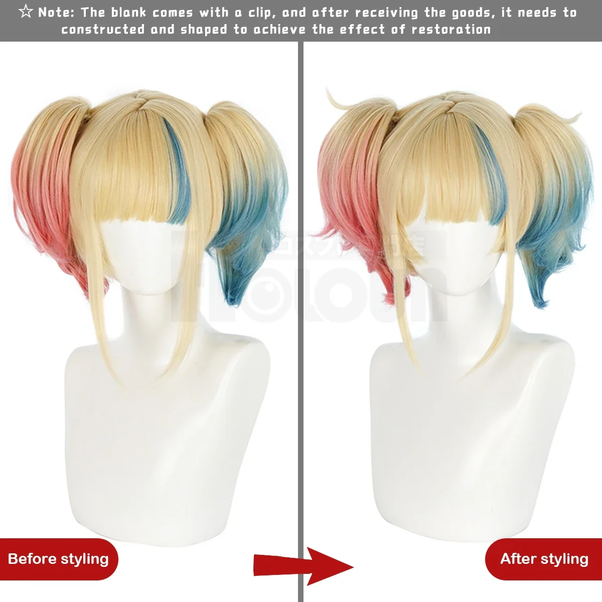 Cosplay Suicide Anime Quinn Cosplay Wig Rose Net Synthetic Fiber Adjustable Size Heat Resistant Cap Comb Halloween