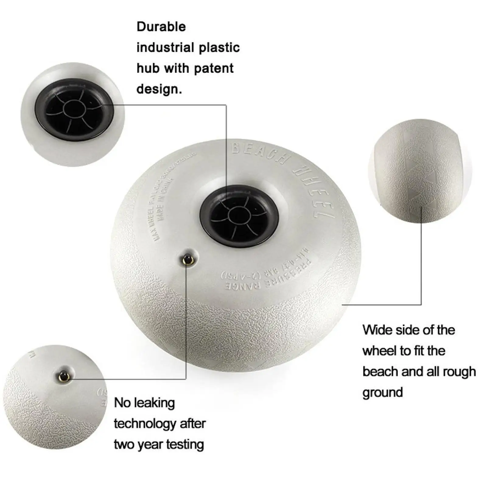 Professional Balloon Wheels for Heavy Duty Beach Cart Kayak Trolley Sand Wagon Accessories